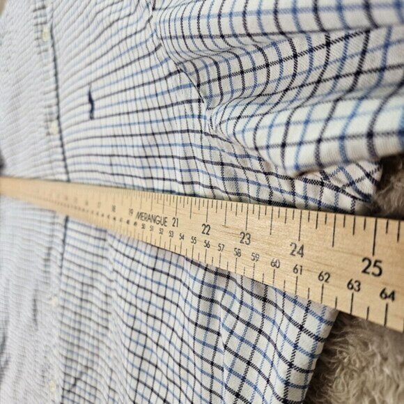 Ralph Lauren Dress Shirt Classic Fit Plaid Checkered Blue Pony Logo Mens Size L - Picture 4 of 10